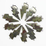 42x20MM Lightning Stone Pendants for Healing Crystals Necklaces 10pcs