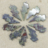 42x20MM Lightning Stone Pendants for Healing Crystals Necklaces 10pcs