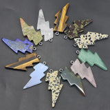 Natural Stone Lightning Pendants Opal Lazurite Lapis Lazuli Charms 10pcs