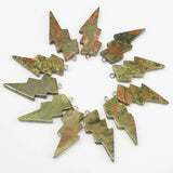 Natural Stone Lightning Pendants Opal Lazurite Lapis Lazuli Charms 10pcs