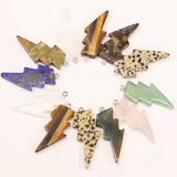 Natural Stone Lightning Pendants Opal Lazurite Lapis Lazuli Charms 10pcs