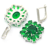 Green Emerald CZ 925 Silver Earrings for Women - Anniversary Gift