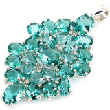Golden Citrine Tanzanite Tourmaline Sterling Silver Pendant