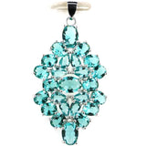 Golden Citrine Tanzanite Tourmaline Sterling Silver Pendant