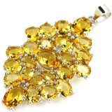 Golden Citrine Tanzanite Tourmaline Sterling Silver Pendant