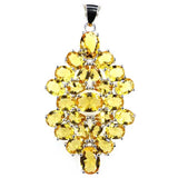 Golden Citrine Tanzanite Tourmaline Sterling Silver Pendant