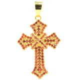 Classic Queen Long Cross Orange Spessartine Garnet Turquoise Tanzanite Pendant