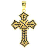 Classic Queen Cross Pendant with Orange Spessartine Garnet Turquoise Tanzanite