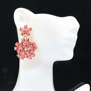 Heart Raspberry Rhodolite Garnet 14k Silver Pendant Earrings