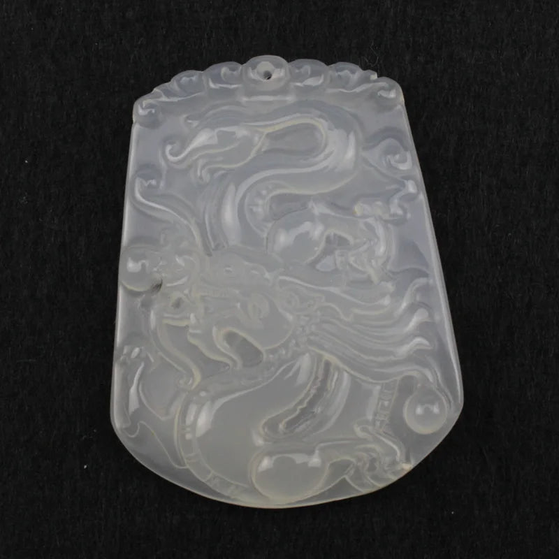 Natural Agate Carnelian Dragon Pendant Necklace for Man