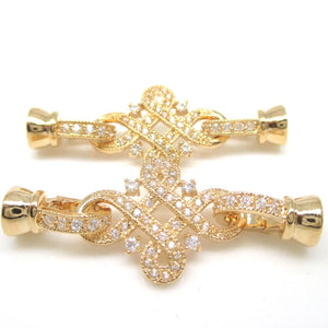Zircon Rhinestones 24 Plated Copper Necklace Buckle Bracelet Hook