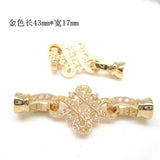 Zircon Rhinestones 24 Plated Copper Necklace Buckle Bracelet Hook