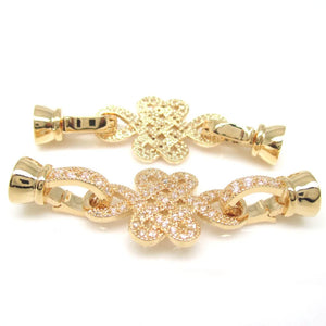 Zircon Rhinestones 24 Plated Copper Necklace Buckle Bracelet Hook