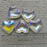 43 MM Heart charm Glass Pendant for DIY Necklace Bracelet 10Pcs