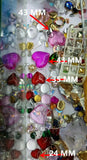 43 MM Heart charm Glass Pendant for DIY Necklace Bracelet 10Pcs