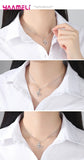 925 Silver Jewelry Sets for Women Wedding, CZ Heart Charms Necklace Earrings