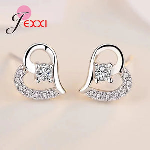 925 Silver Heart Charms Jewelry Set for Women Wedding