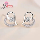 925 Silver Heart Charms Jewelry Set for Women Wedding