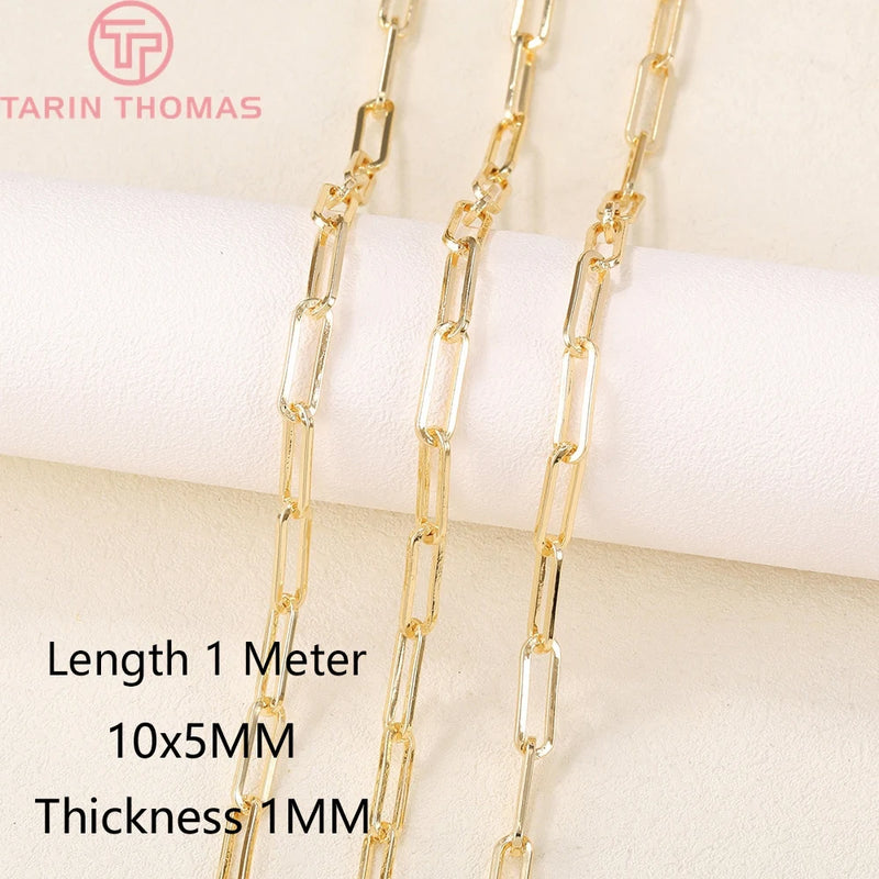 10x5MM 1MM 24K Brass Chain Jewelry Findings