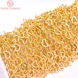 24K Champagne Plated Brass Heart Necklace Chains 2 Meters