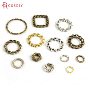 Bulk Twisted Rings Charms Pendants for Jewelry Making