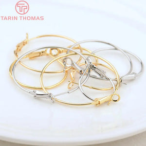 10PCS 20x1.2MM 25x1.2MM Brass Hoop Earring Clip DIY Jewelry Findings
