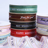 Happy Birthday Gift Flower Bouquet Ribbon Cake Decorative Bow