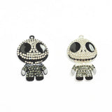 10pcs Silvery/Black Plated Skeleton Ghost Rhinestone Pendants Shipment