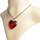 43mm Heart Glass Crystal Bead Necklace Red Pendant for Women
