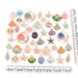 43pcs Enamel Starfish Conch Shell Charms for Jewelry Making