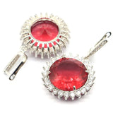 Gorgeous Red Blood Ruby CZ Silver Earrings for Women Gift