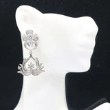 43x26mm Golden Citrine Sapphire Wedding Silver Stud Earrings
