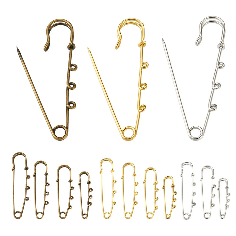 44 Pcs Stainless Steel Safety Pins with Brooch Pin for Jewelry Making Mixed