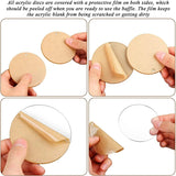 44 Acrylic Blanks Clear Round Circle Disc Keychain Ornaments with Hole