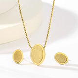Stainless Steel Frosted Drops/Circles Charm Pendant Set