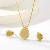Stainless Steel Frosted Drops/Circles Charm Pendant Set