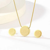 Stainless Steel Frosted Drops/Circles Charm Pendant Set