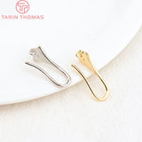 6PCS 18.5x6.5MM 24K Brass Zircon Earring Hook DIY Jewelry Making