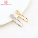 6PCS 18.5x6.5MM 24K Brass Zircon Earring Hook DIY Jewelry Making