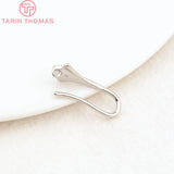6PCS 18.5x6.5MM 24K Brass Zircon Earring Hook DIY Jewelry Making