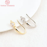 6PCS 17MM Zircon Earring Hooks DIY Jewelry Making Accessories