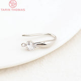 6PCS 17MM Zircon Earring Hooks DIY Jewelry Making Accessories