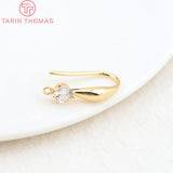 6PCS 17MM Zircon Earring Hooks DIY Jewelry Making Accessories
