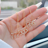 444 Angel Number Necklace Zircon Personalised Pendant