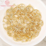 4PCS 14x14MM 24K Brass Zircon Sun Round Charms Pendants for Jewelry Making