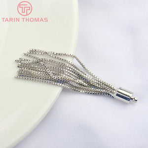4PCS 6x58MM Platinum Brass Tassel Earring Charms DIY Jewelry Findings
