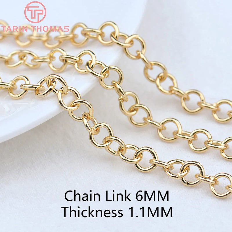 2M Chain Link 24K Iron Chains for Necklace Bracelet High Jewelry Findings