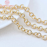 2M Chain Link 24K Iron Chains for Necklace Bracelet High Jewelry Findings
