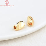 20PCS 4.5x8MM Hole 1.5MM 24K Brass Spacer Beads for Bracelet Making