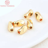 20PCS 4.5x8MM Hole 1.5MM 24K Brass Spacer Beads for Bracelet Making
